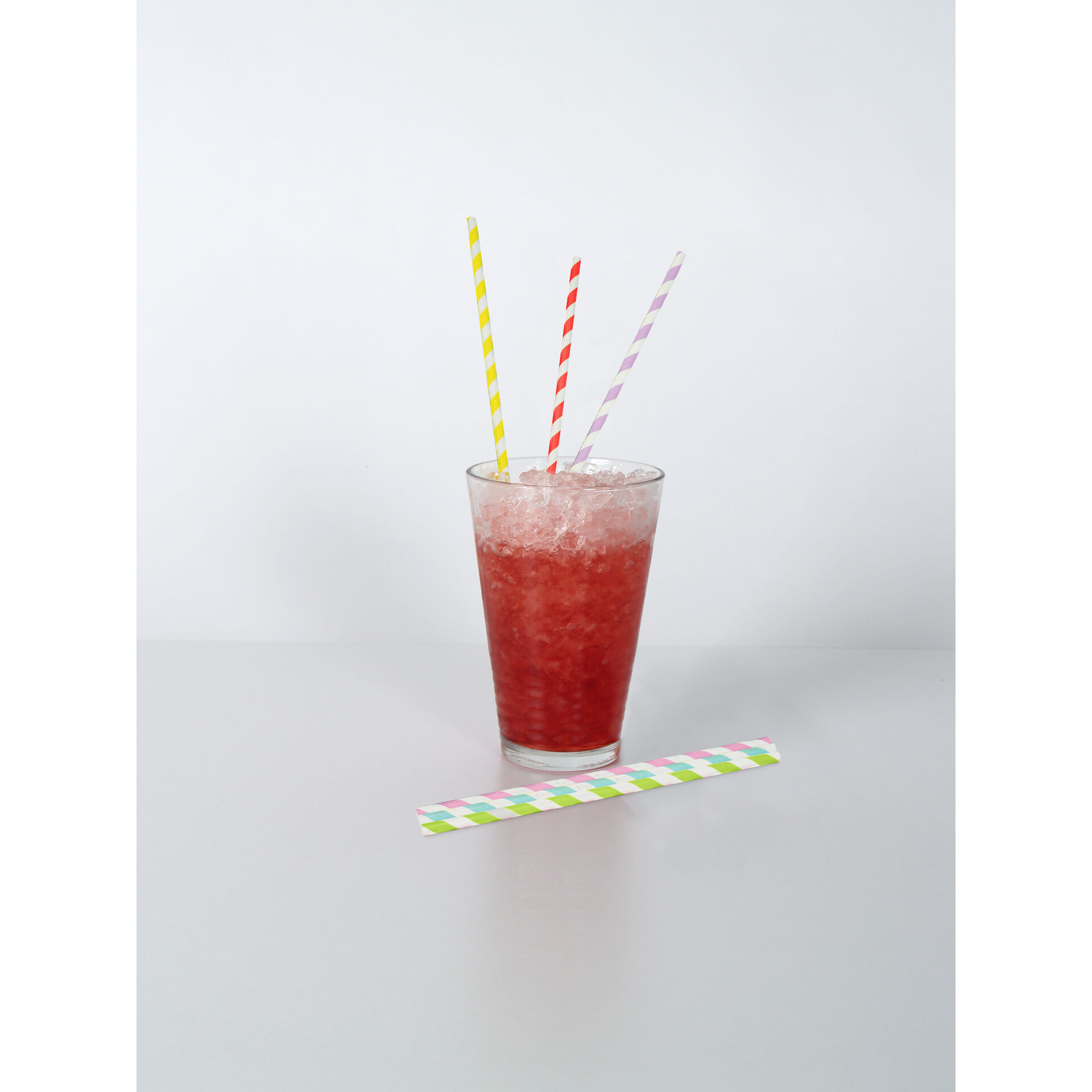 Trinkhalme aus Papier gestreift, 19,7cm